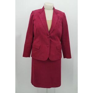 Vintage Baron Kay's Tailor Skirt & Jacket Set Large? 34W Fuchsia Suede Hong Kong